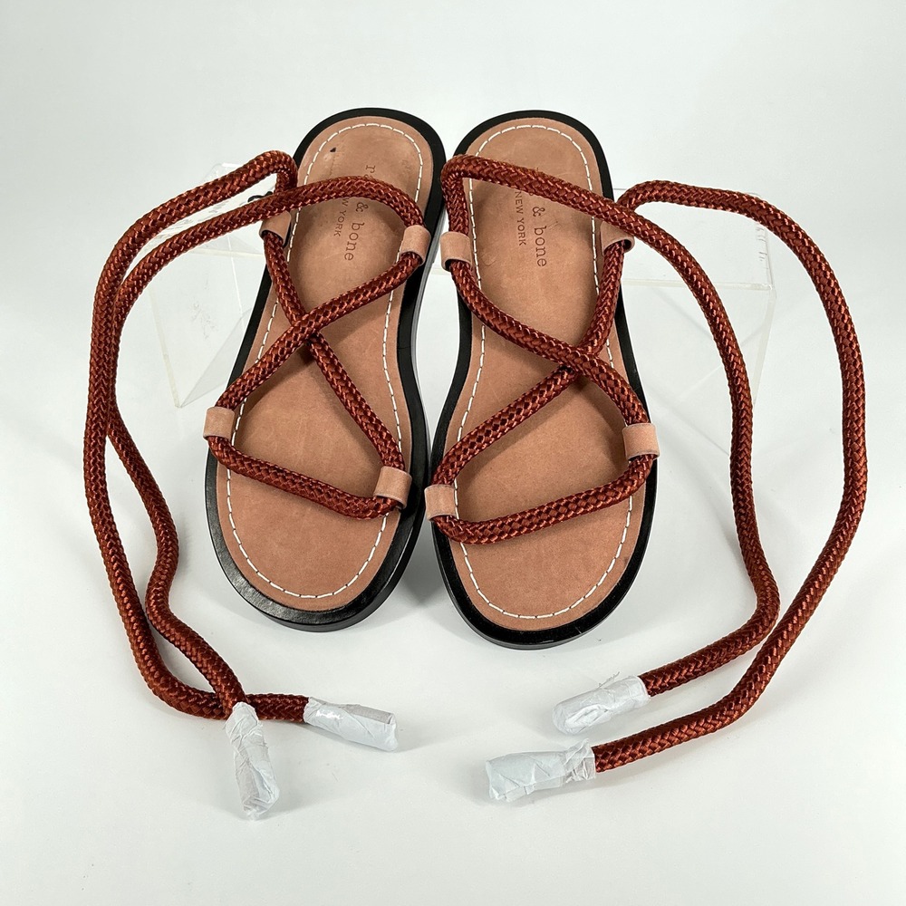 Rag & Bone Size 36 US 6 Henna Brown Lace Up Gladiator Sandals NEW Infinity $375 - Picture 2 of 14